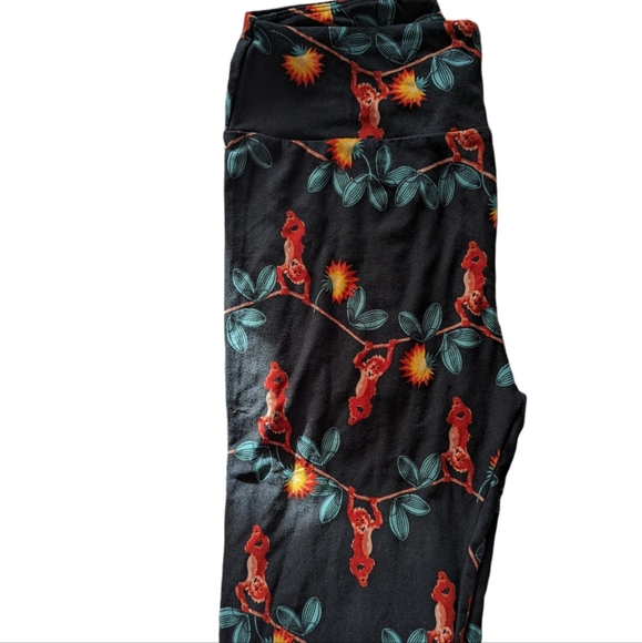 4 LuLaRoe OS leggings Lion, Cities, Monkey, Daisy . - Picture 4 of 9